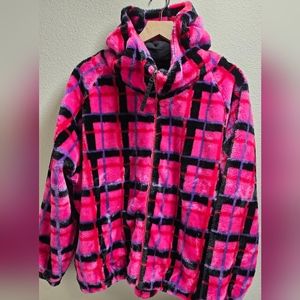 Women's UGG Olympia Jacket Paid Punk Size S/M Color Pink & Blue